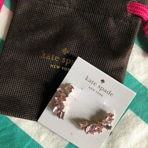 NWT Kate Spade light pink ear climbers